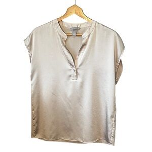 H&M Linen Color Silky Cap Sleeve Blouse SZ Medium